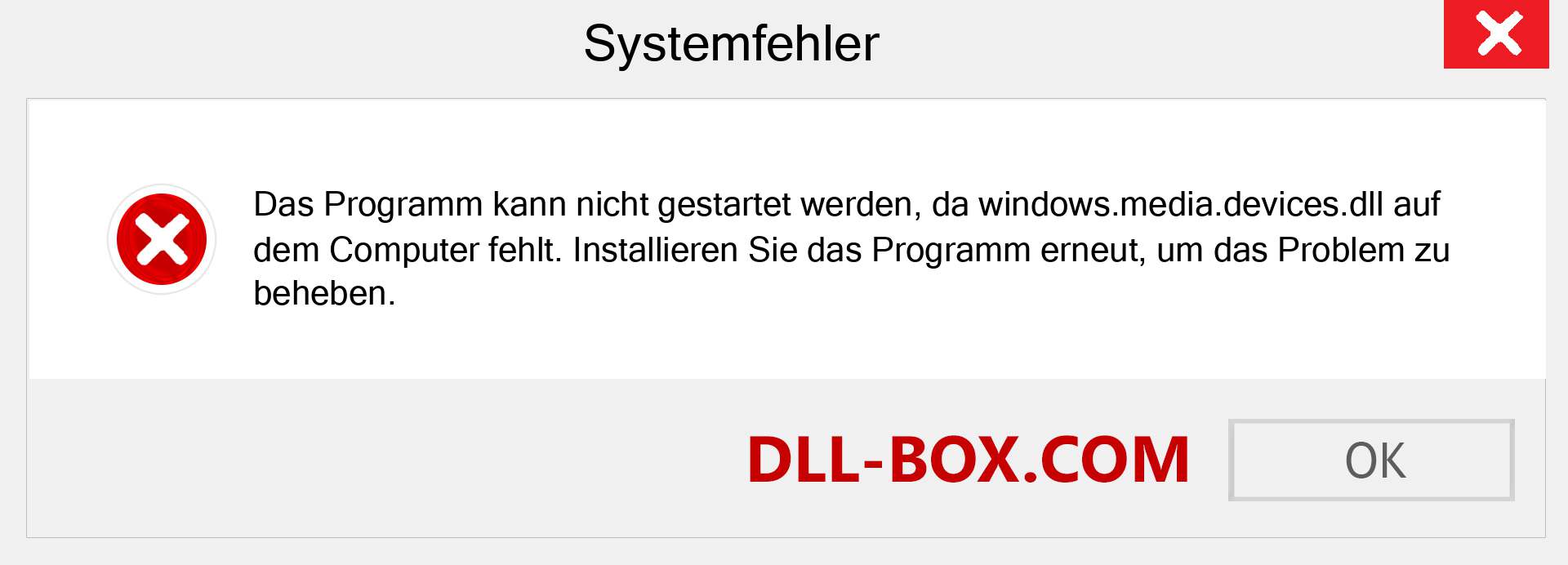 windows.media.devices.dll-Datei fehlt?. Download für Windows 7, 8, 10 - Fix windows.media.devices dll Missing Error unter Windows, Fotos, Bildern