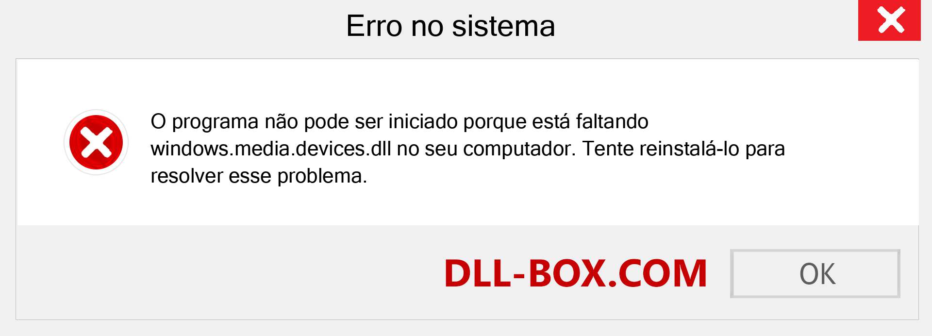 Arquivo windows.media.devices.dll ausente ?. Download para Windows 7, 8, 10 - Correção de erro ausente windows.media.devices dll no Windows, fotos, imagens